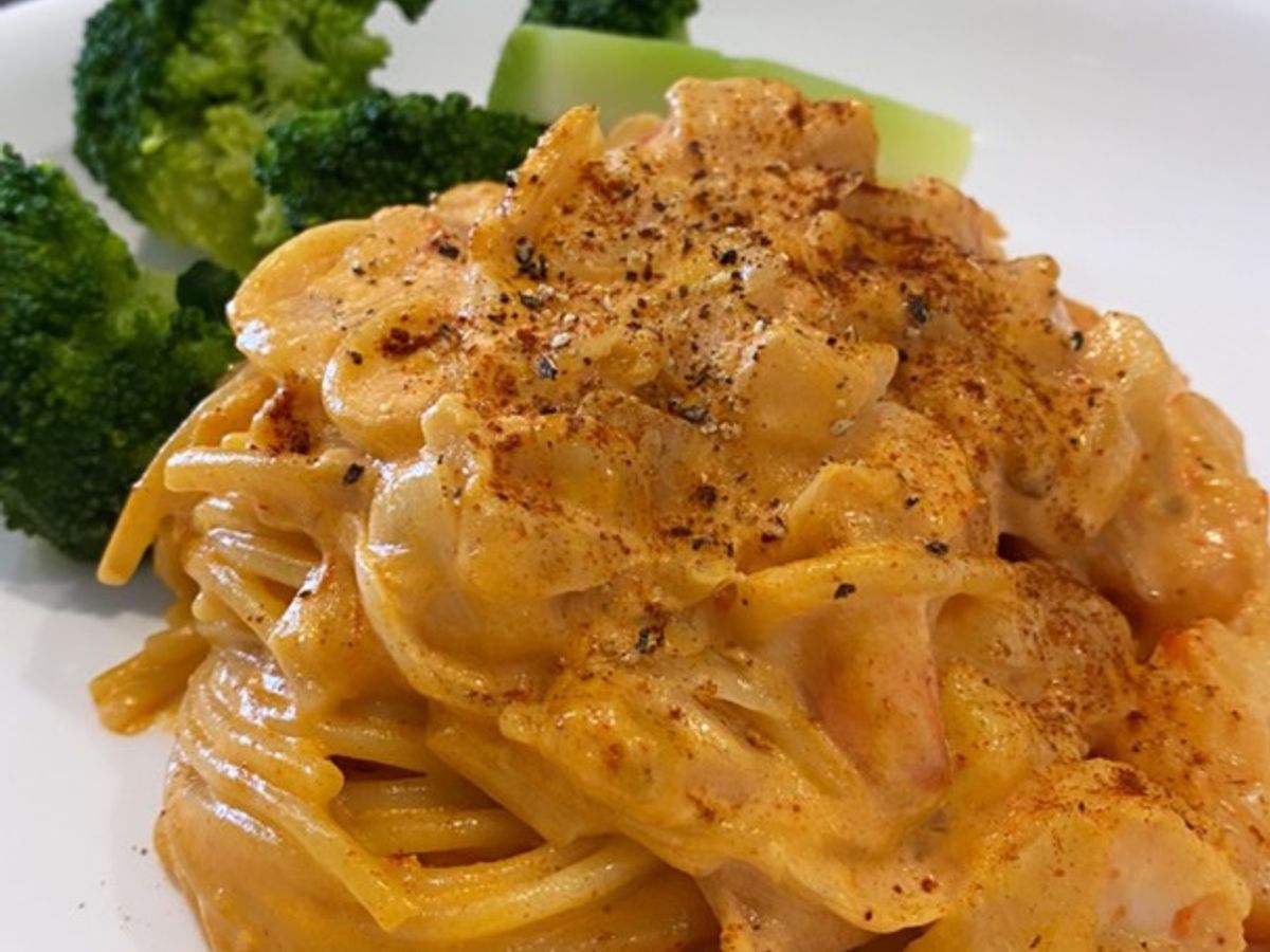 Pasta tôm sốt kem không thể cưỡng lại 🍤