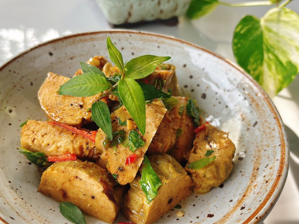 Chả chay kho rau răm