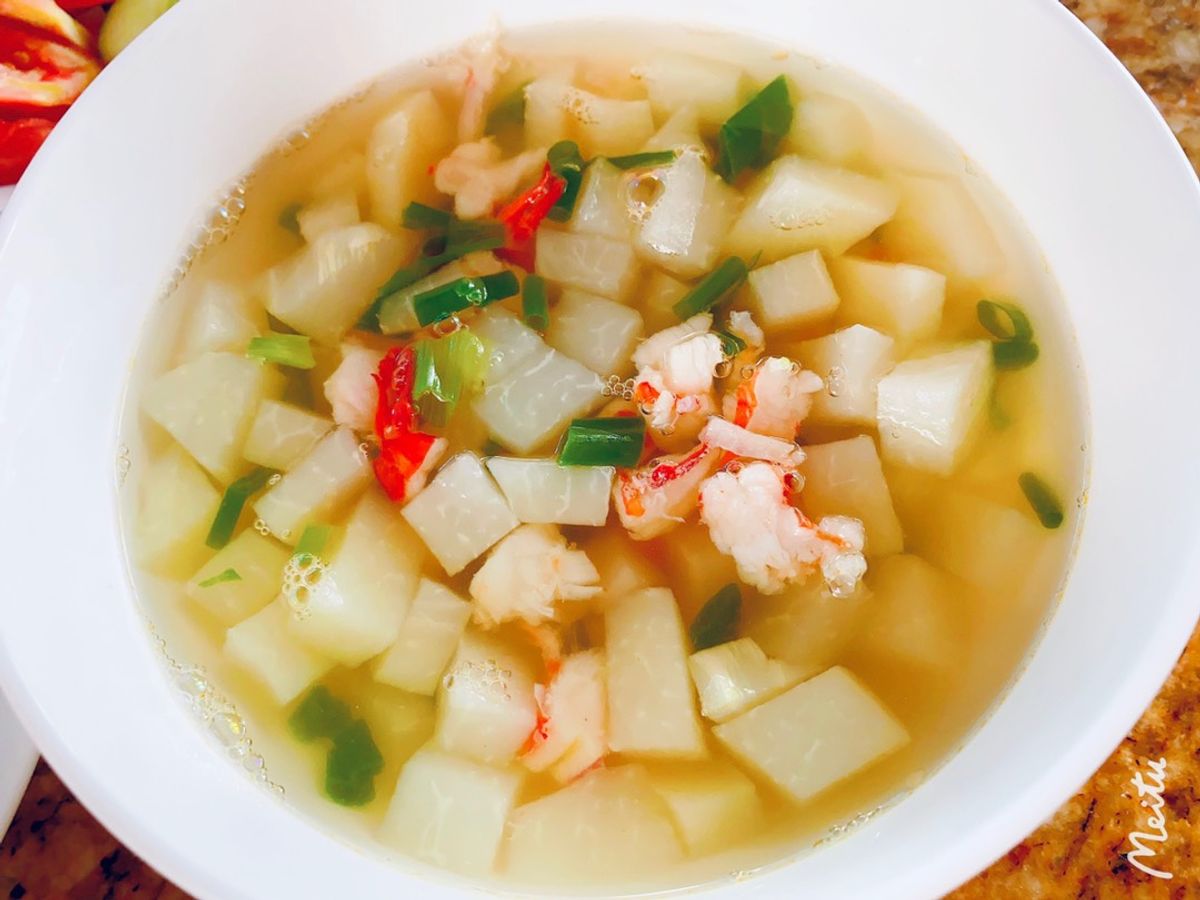 Canh su hào tôm tươi