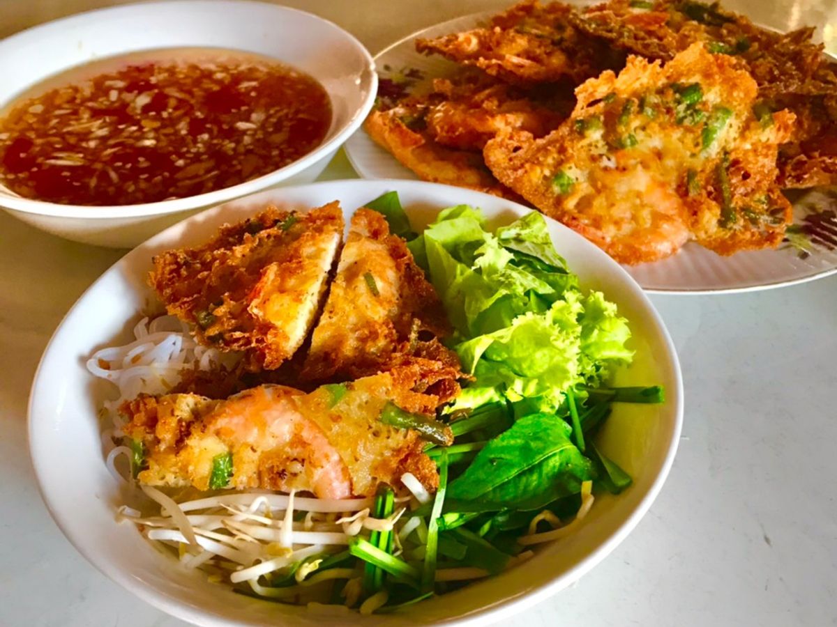 Bún bánh tép (tôm)chiên bột