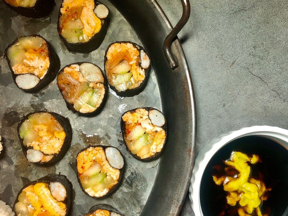 Eatclean/ Sushi Trứng + Tôm + Dưa Leo + Kim Chi