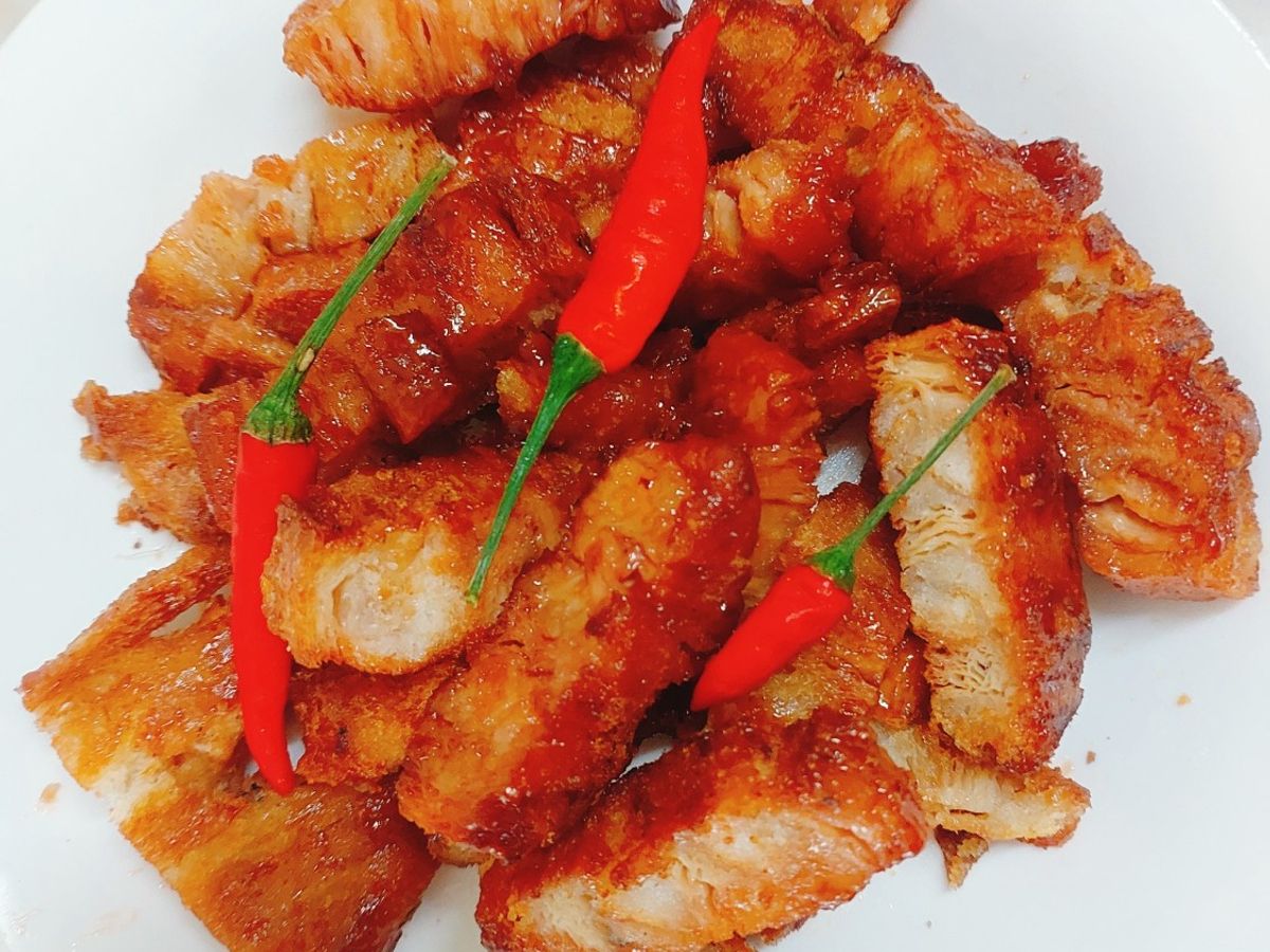 Thịt ba chỉ chay không hấp