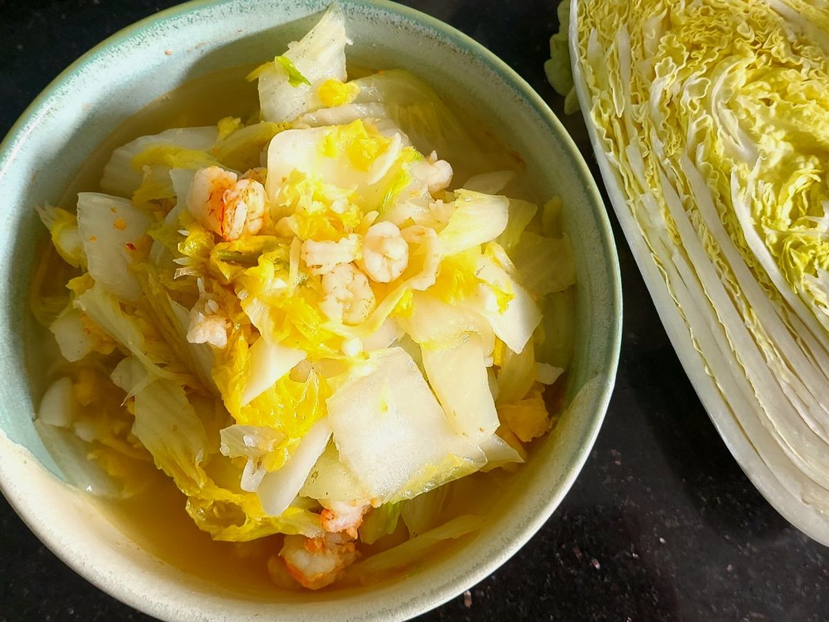Cải thảo xào tôm