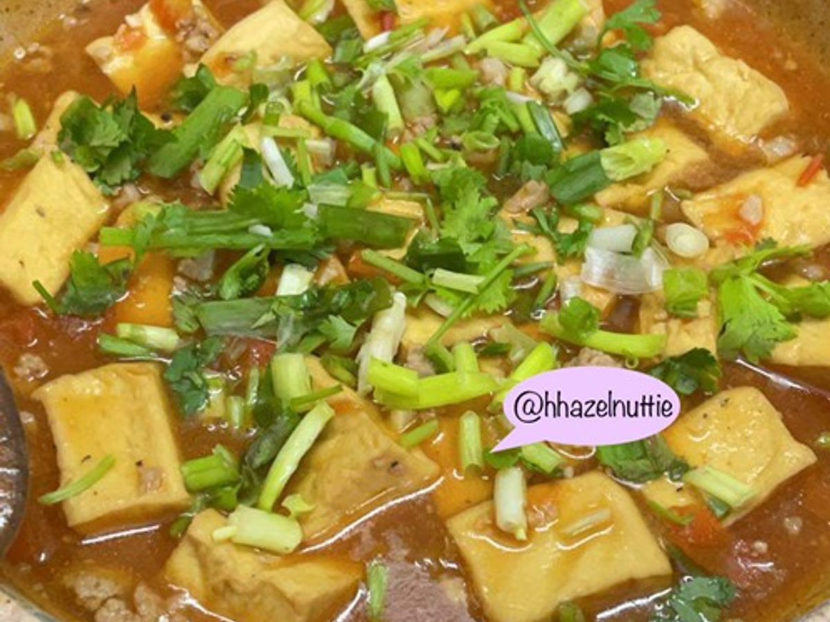 Đậu hũ sốt cà + thịt heo băm