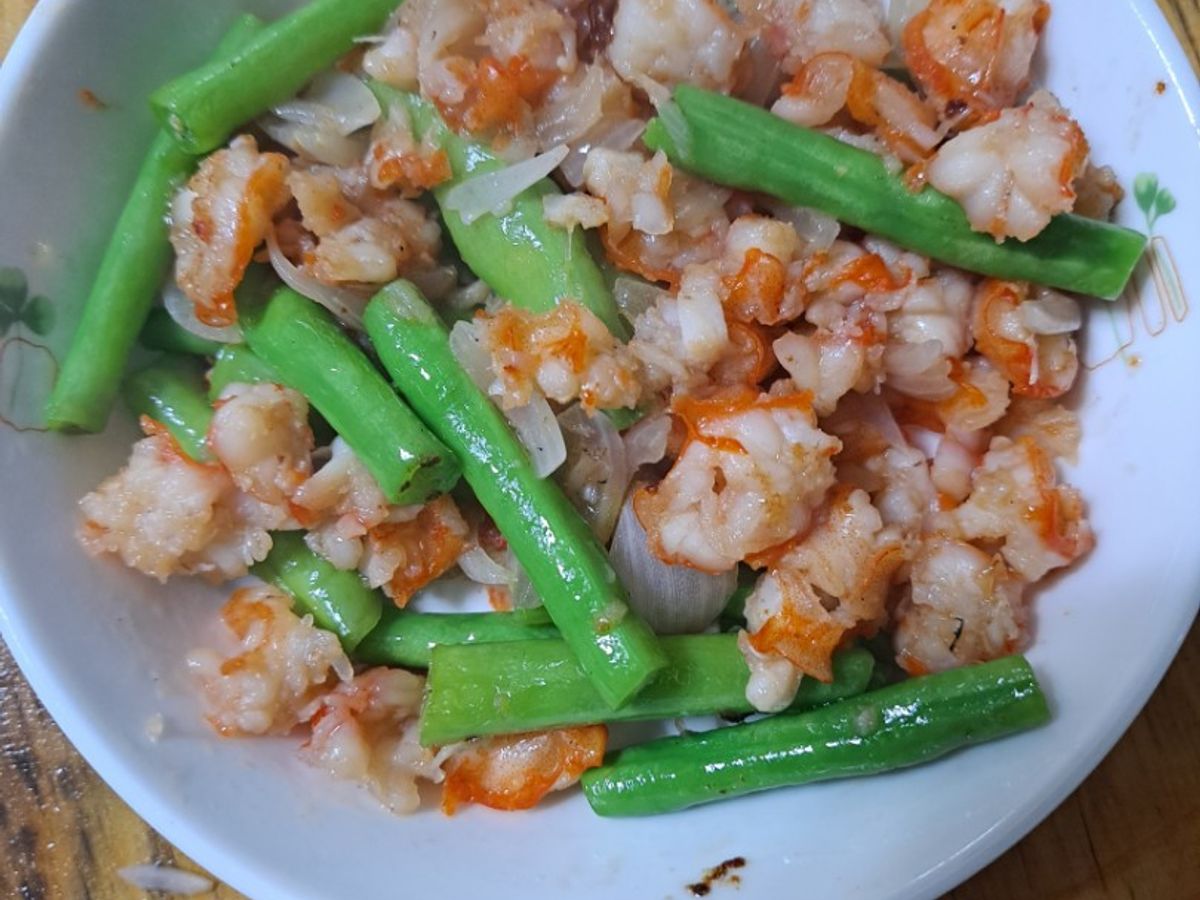 Đậu đũa xào tôm
