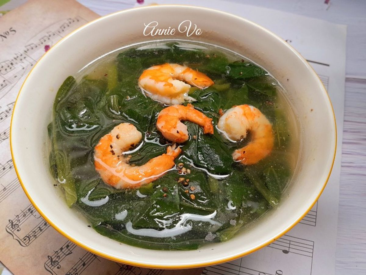 Canh mồng tơi nấu tôm