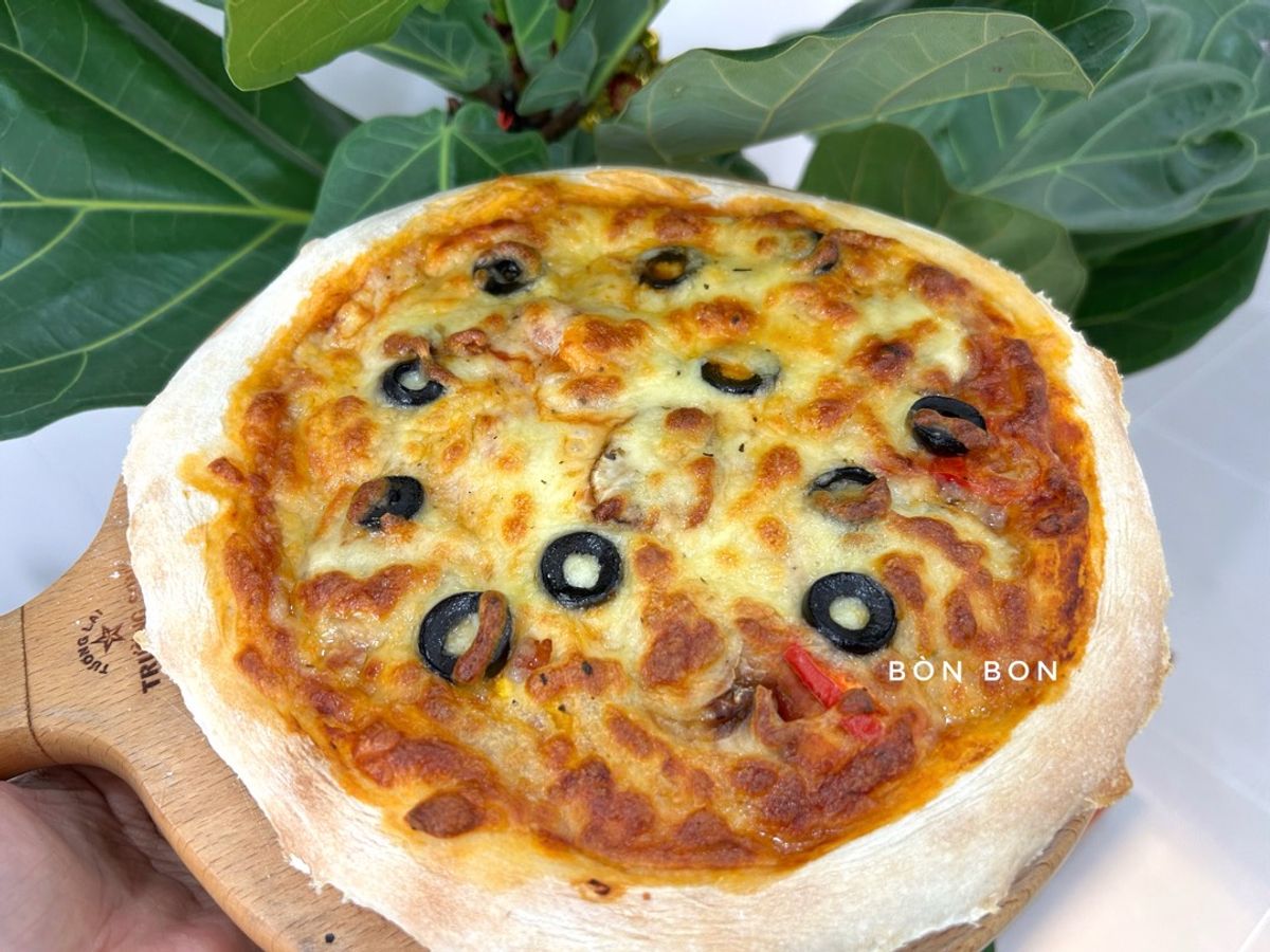 Neapolitan Pizza với Nấm và Ớt Chuông 🫑🍕🍄🟫