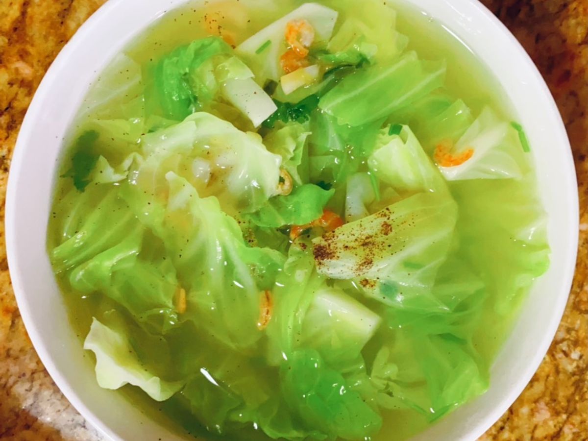 Canh tôm khô bắp cải