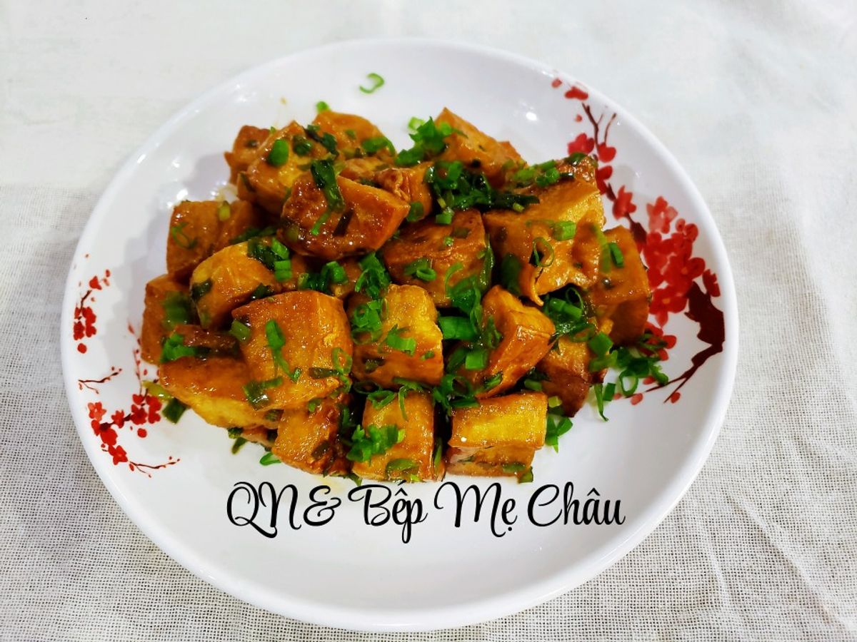 Đậu hũ rim nước tương(món chay)