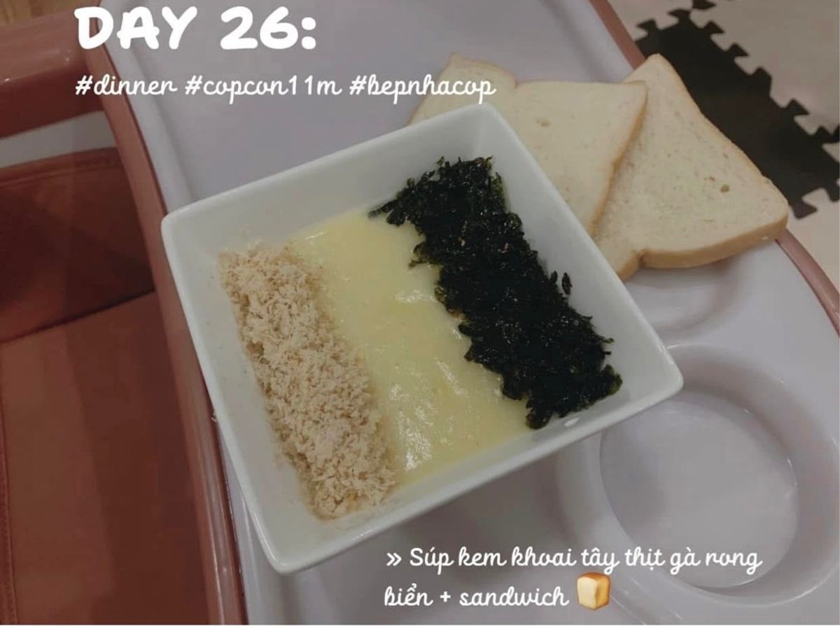 Súp kem khoai tây 🥔 thịt gà rong biển