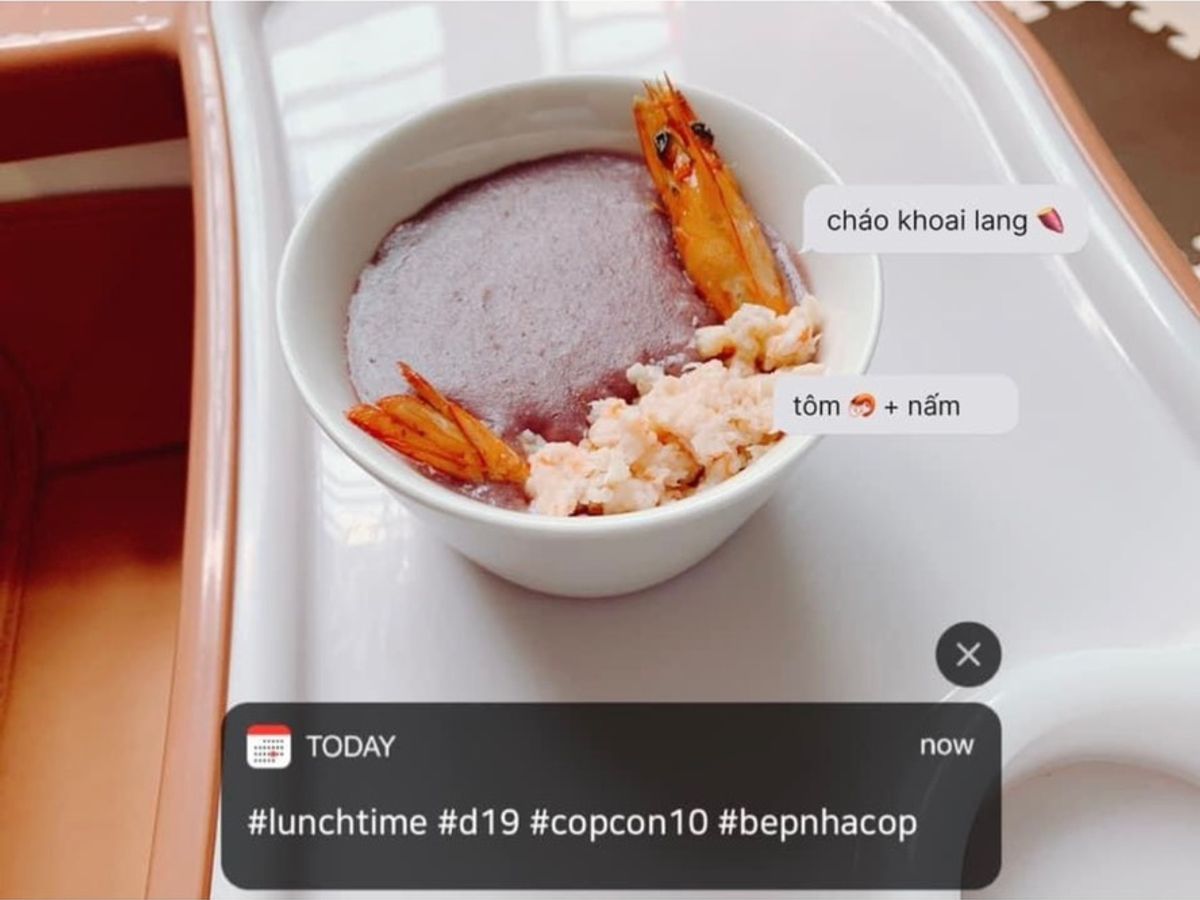 Cháo tôm 🦐 khoai lang nấm 🍄