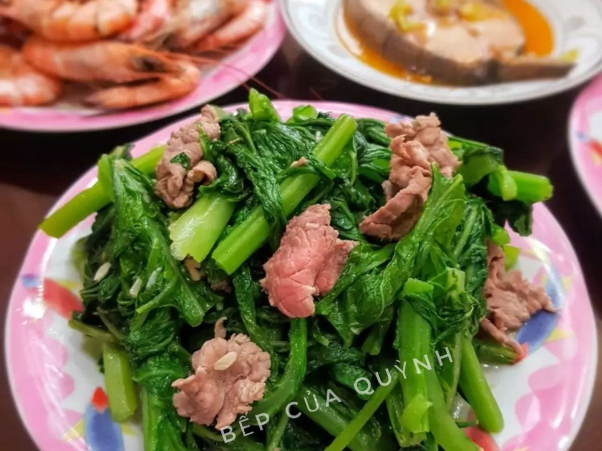 Cải ngồng xào bò