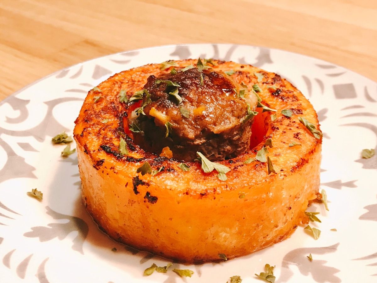 Bí Đỏ Nhồi Thịt Chiên