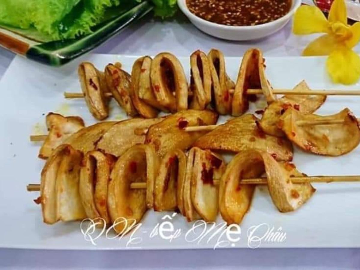 Nấm đùi gà xiên nướng