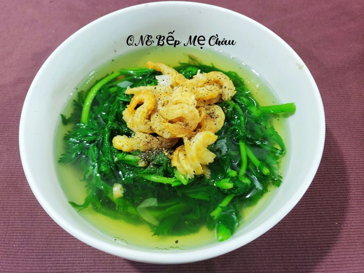 Canh rau tần ô nấu tôm 1 nắng