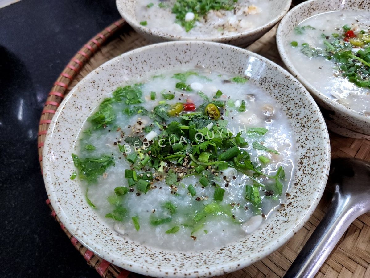 Cháo tôm, nấm