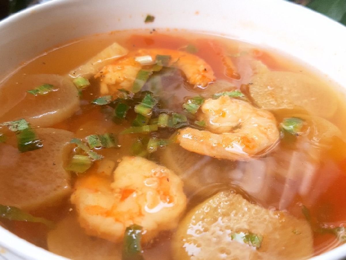 Canh khế nấu tôm