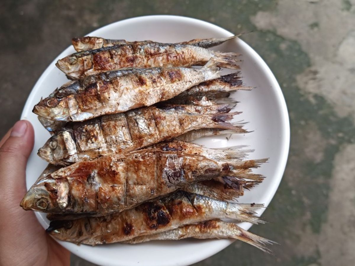 Cá trích nướng than hoa
