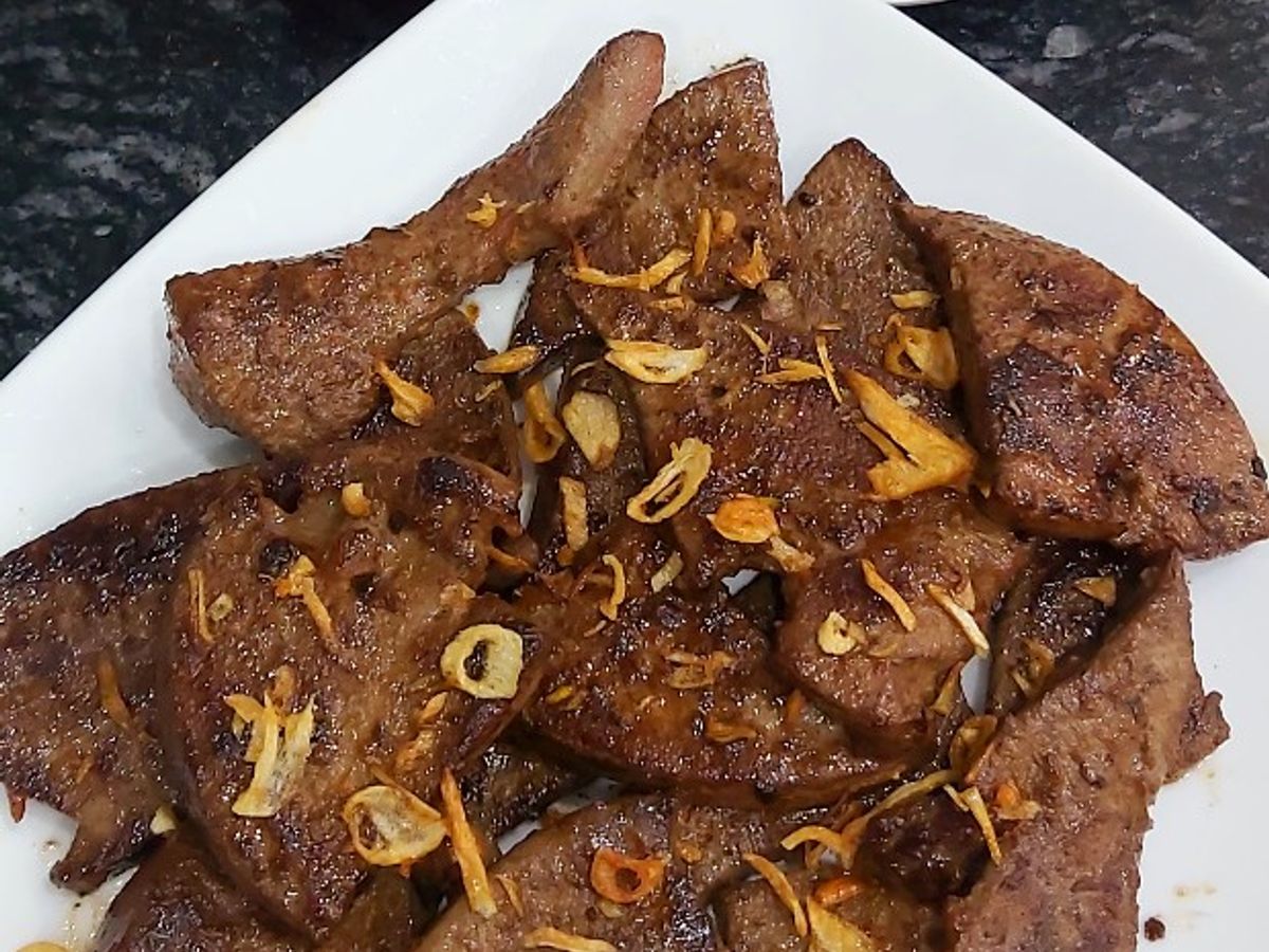 Gan lợn ướp sốt bulgogi nướng
