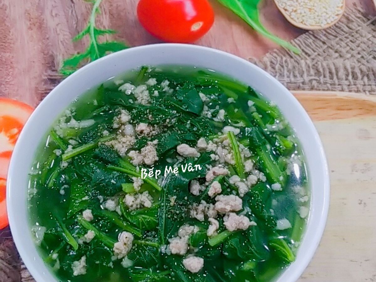 Canh cải ngọt thịt bằm