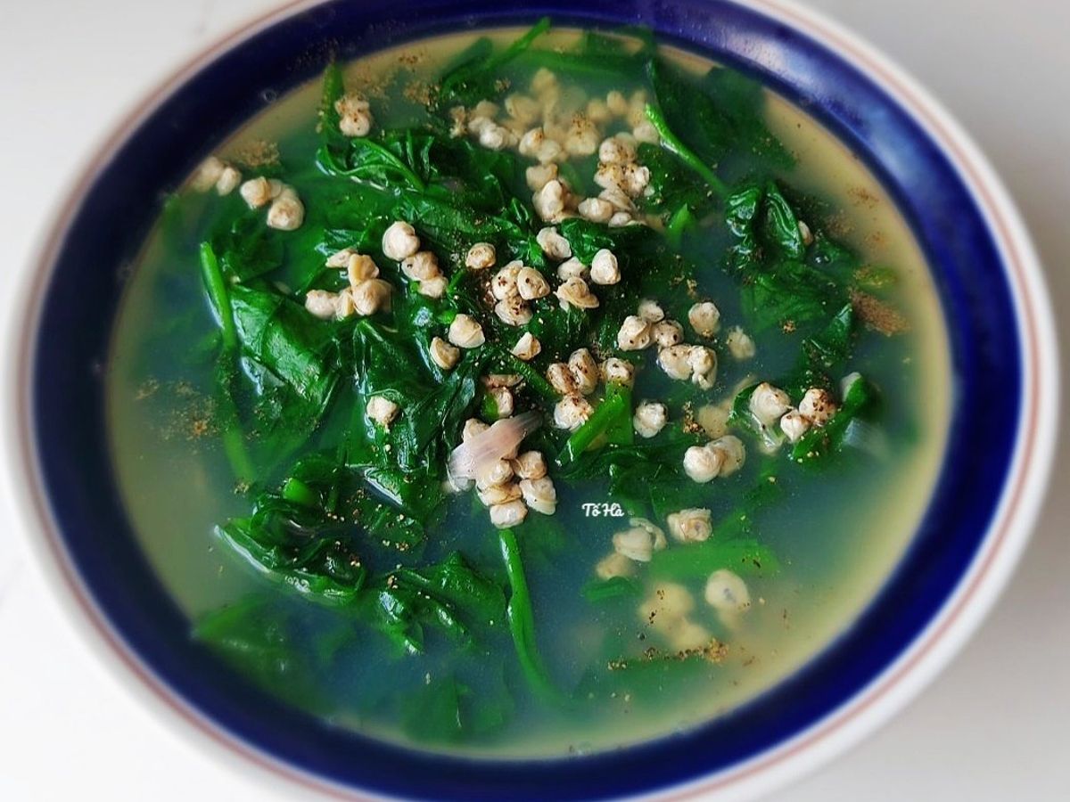 Canh rau MỒNG TƠI nấu hến