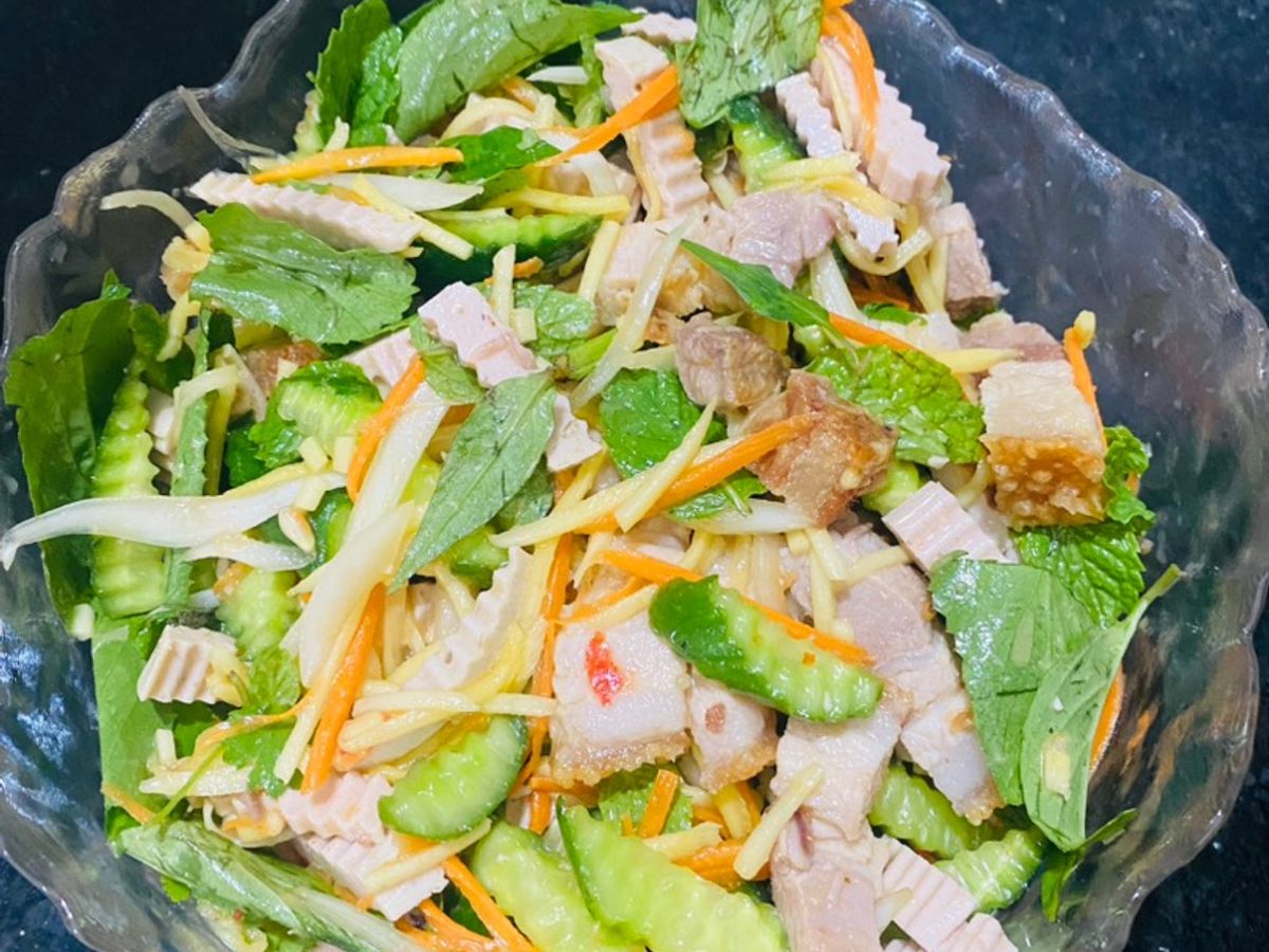 Gỏi chả+heo quay