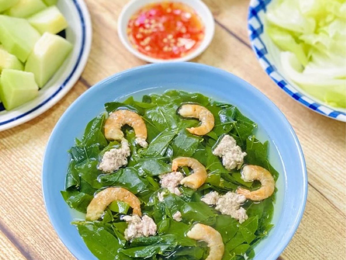 Rau Ngót Nấu Tôm Khô Thịt Heo