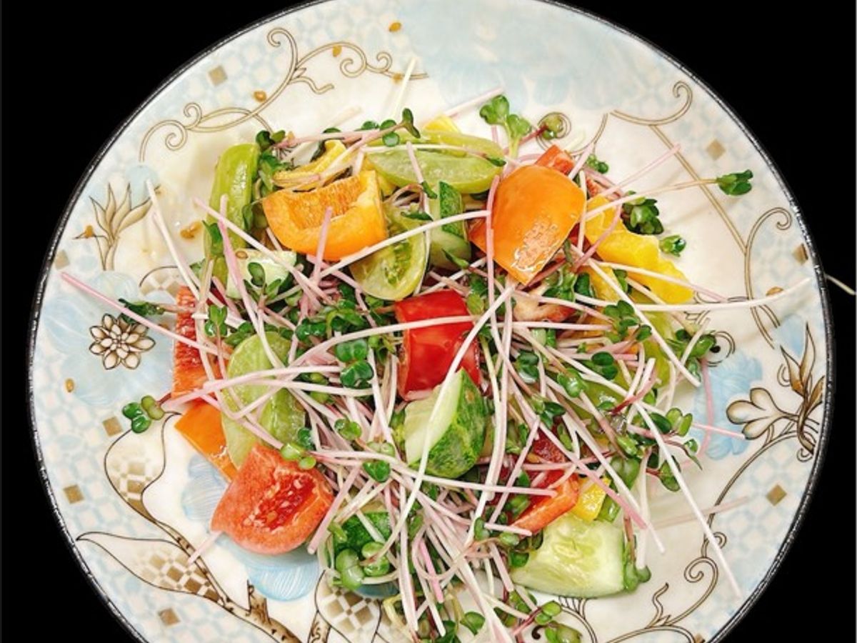 Salad ớt chuông rau mầm