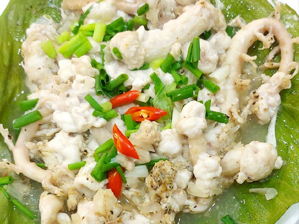 Tủy heo hấp lá chuối