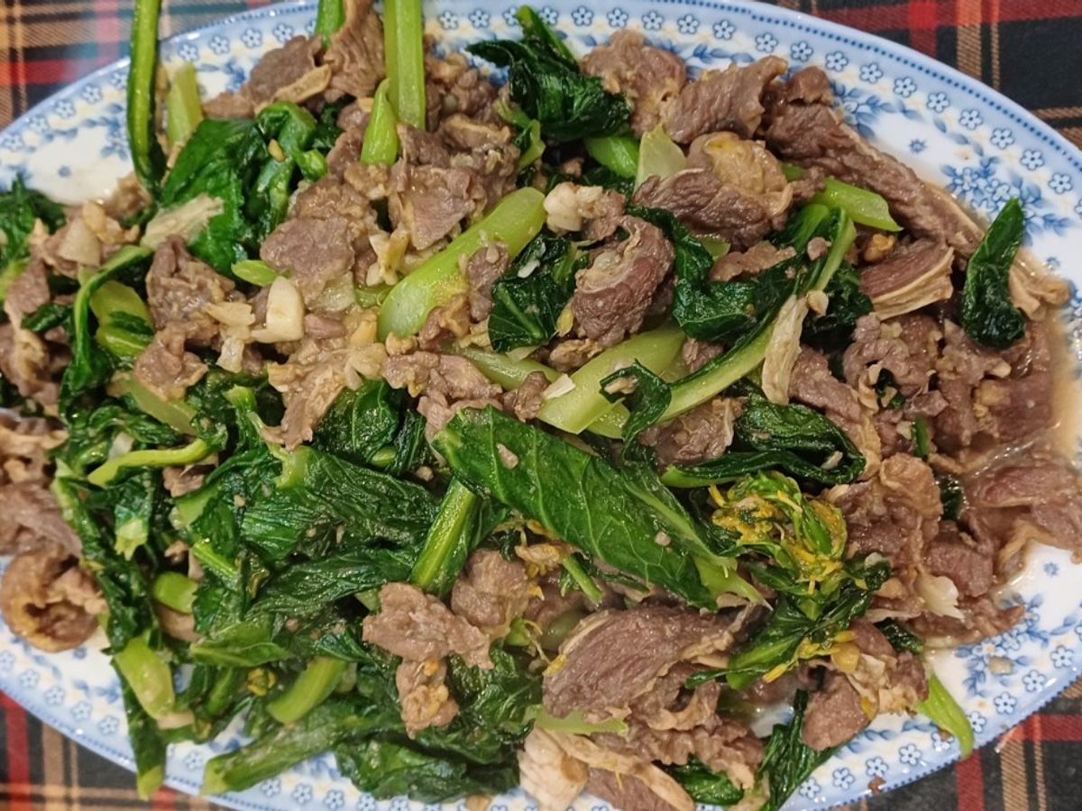 Ngồng su hào xào thịt bò