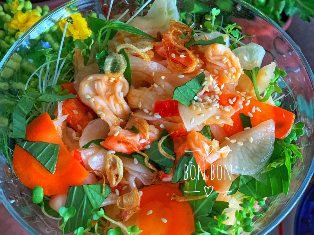Gỏi Củ Cải Tôm Càng Nướng
