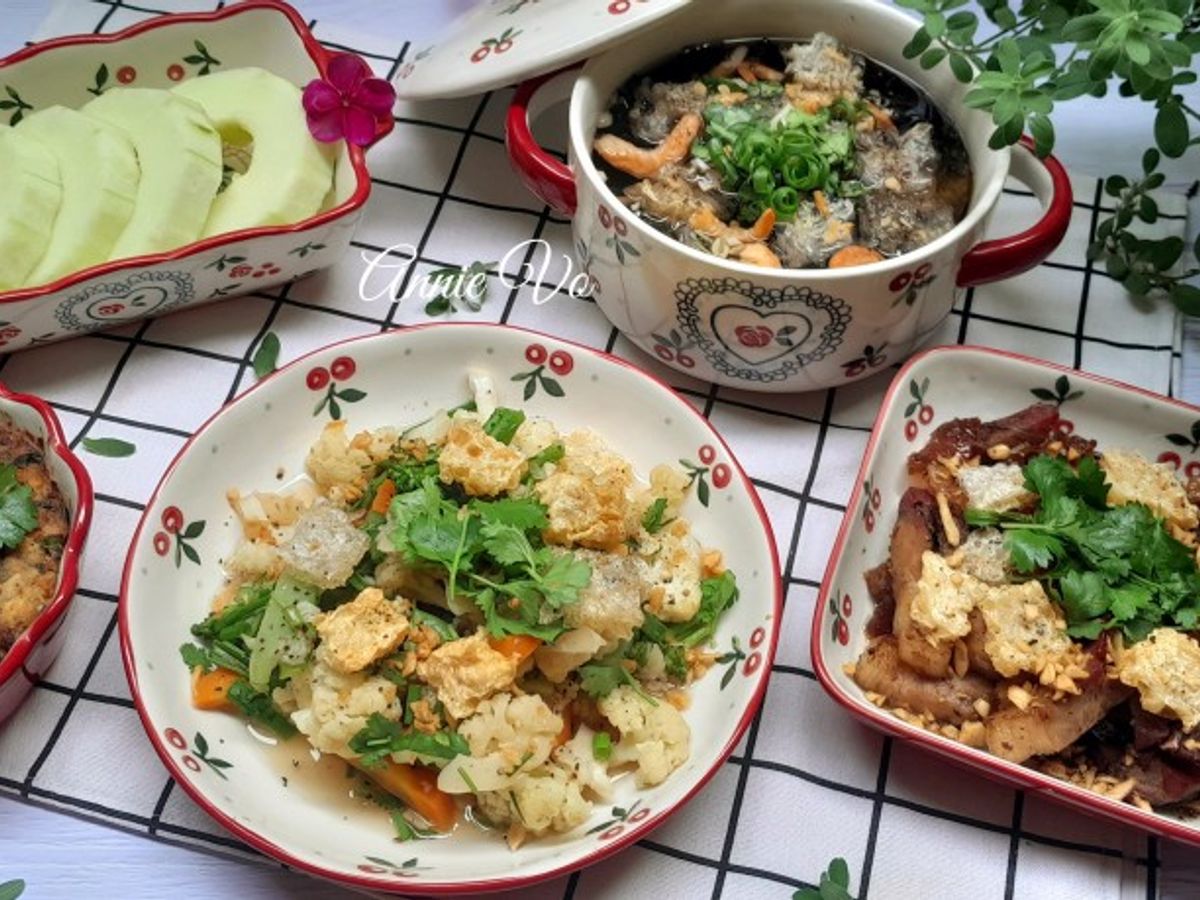 Bữa cơm 4 món với bóng bì