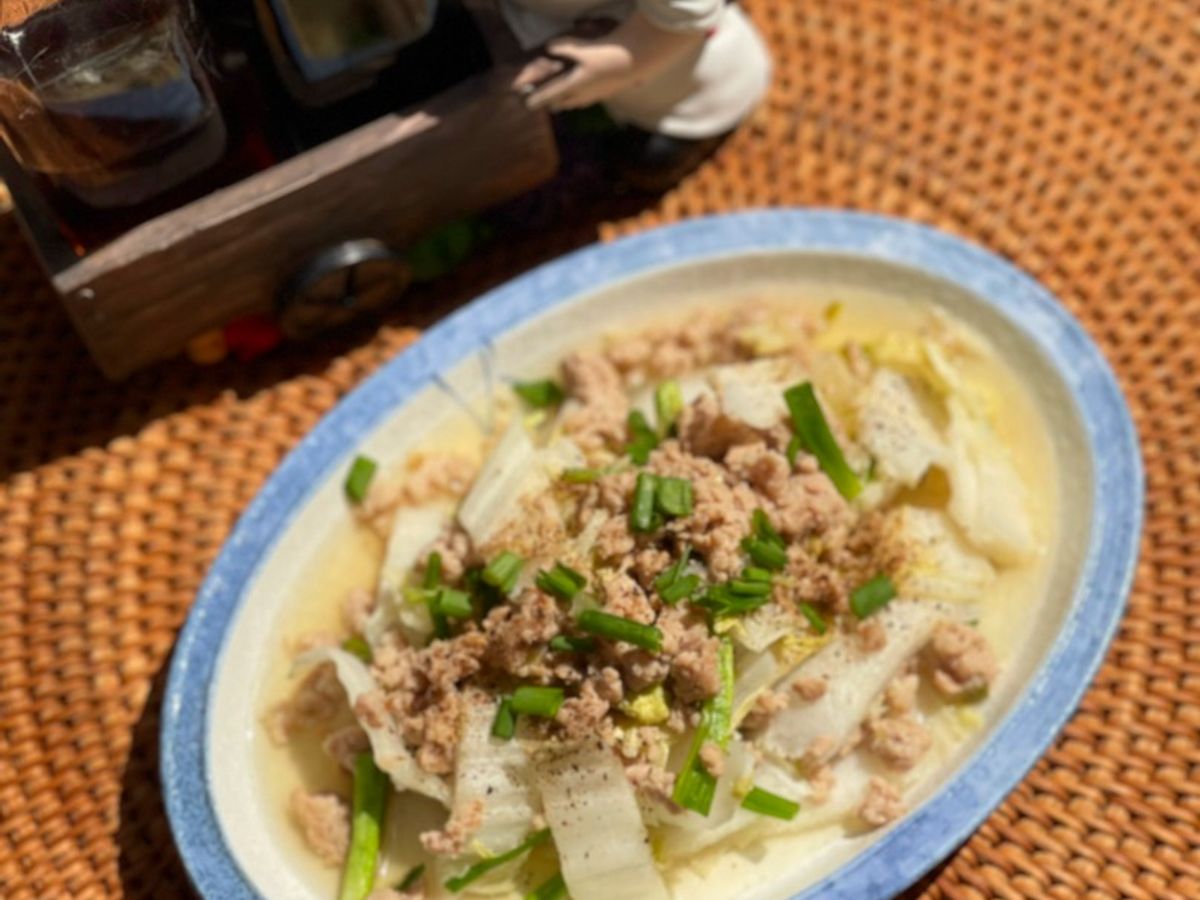 Thịt xay xào cải thảo