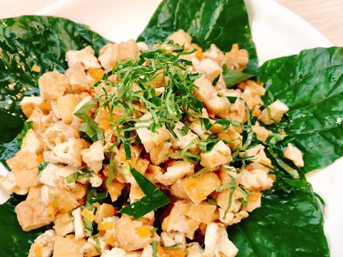 Đậu hũ xào lá lốt