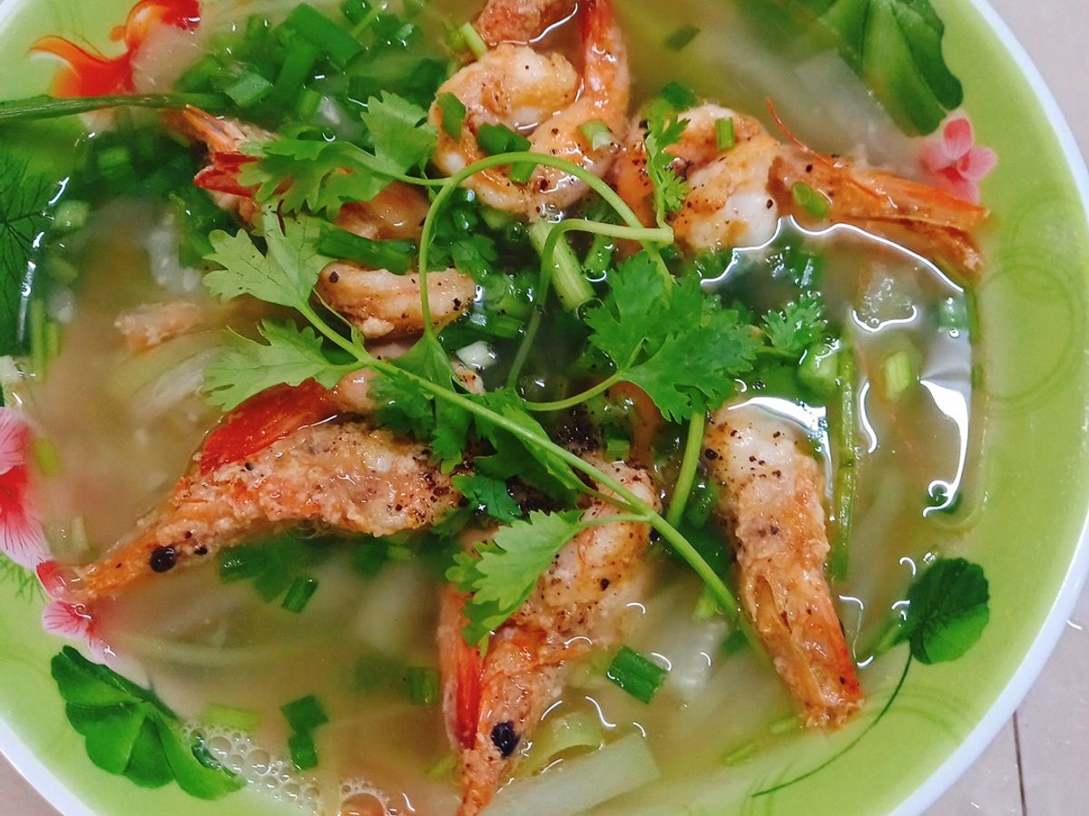 Canh bầu nấu tôm