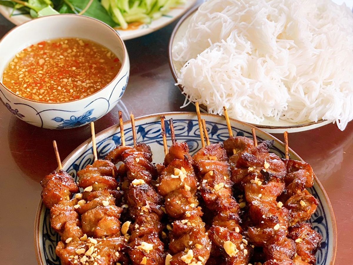 Bún thịt nướng (nồi chiên không dầu)