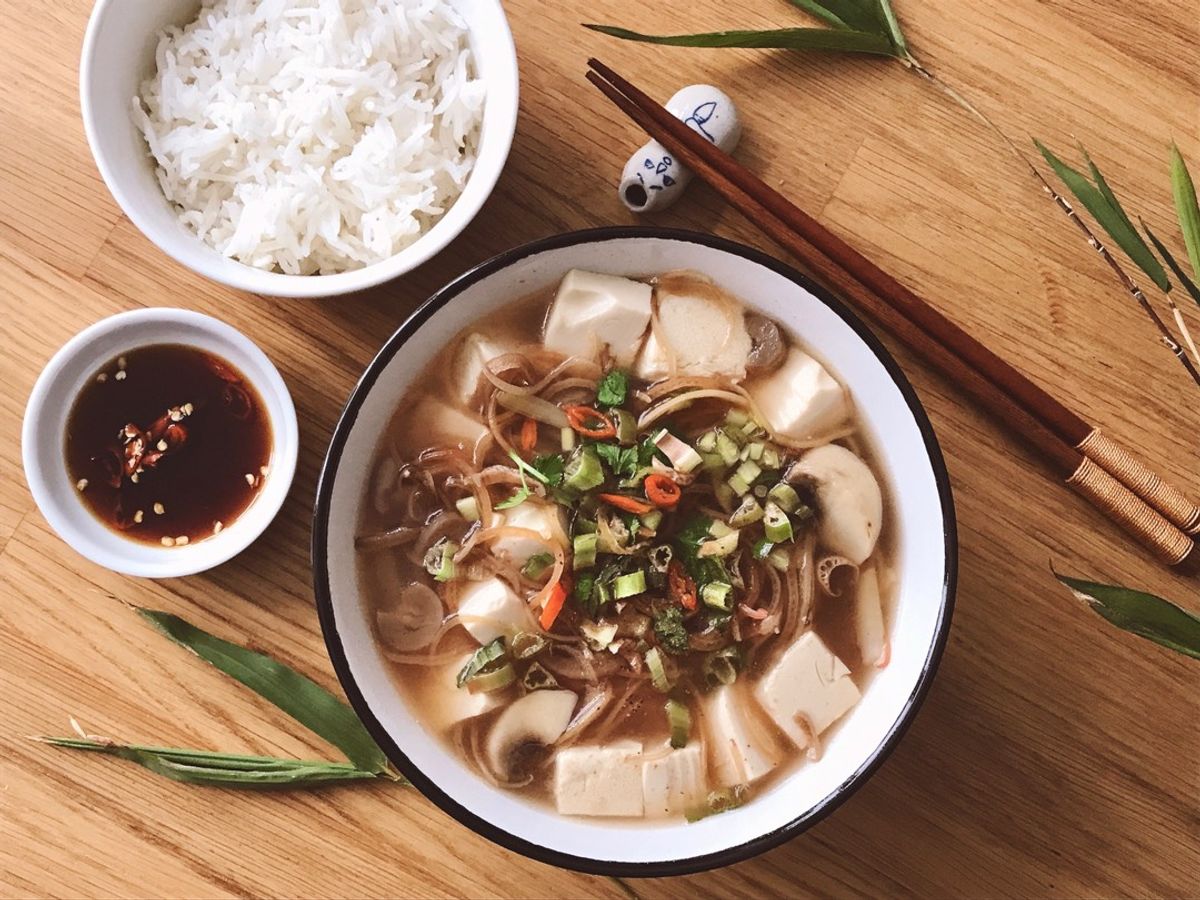 🌱 Canh Chua Bắp Chuối & Nấm Chay (Vegan)