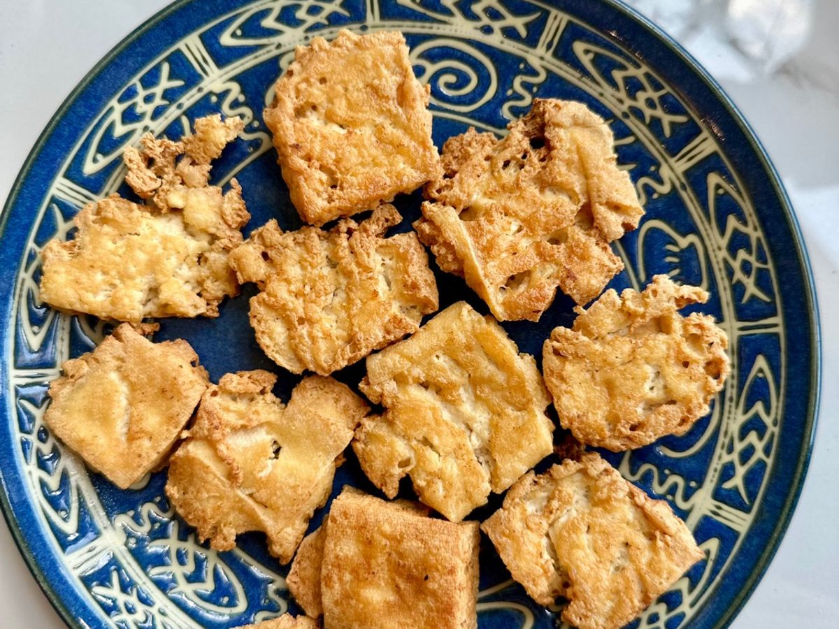 Đậu hũ chiên kiểu đập bẹp
