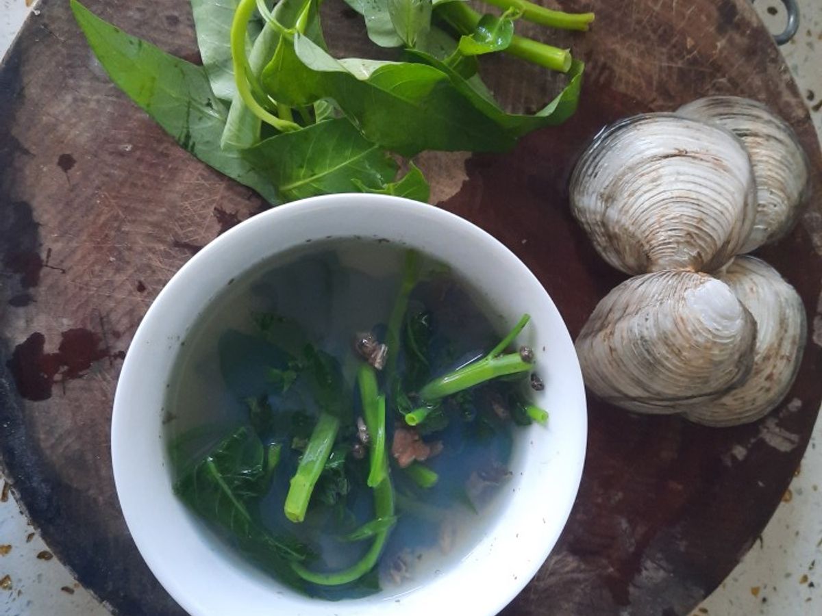 Canh ngán rau muống