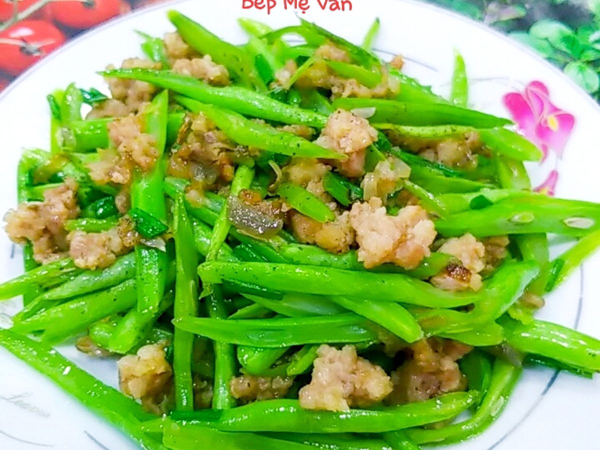 Thịt bằm xào đậu cô ve