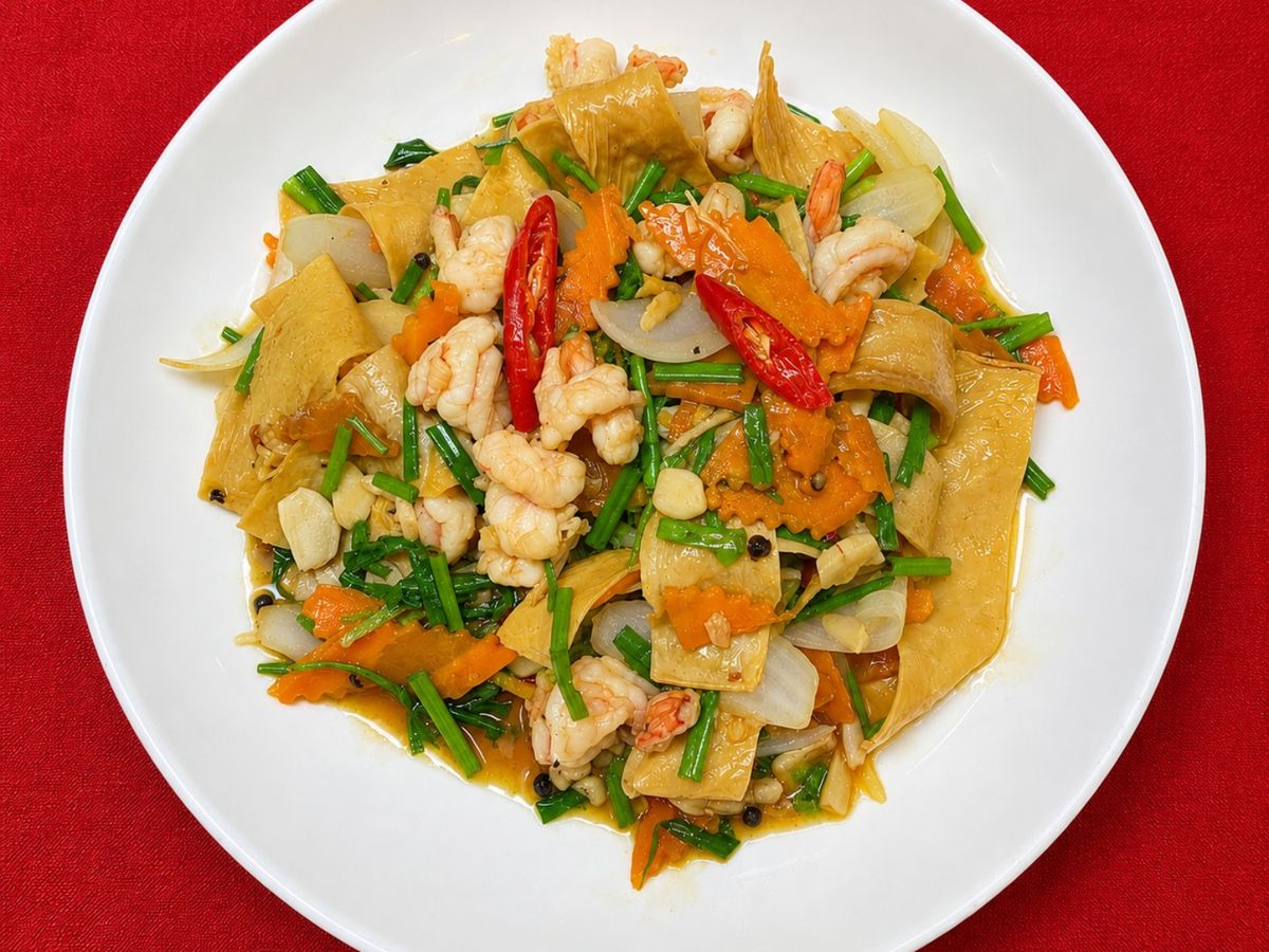 Tôm Xào Váng Đậu