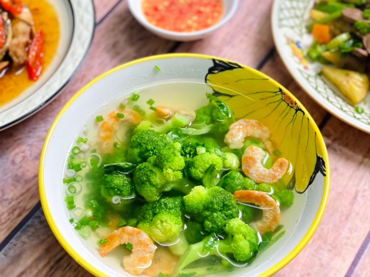 Canh Bông Cải Nấu Tôm Khô
