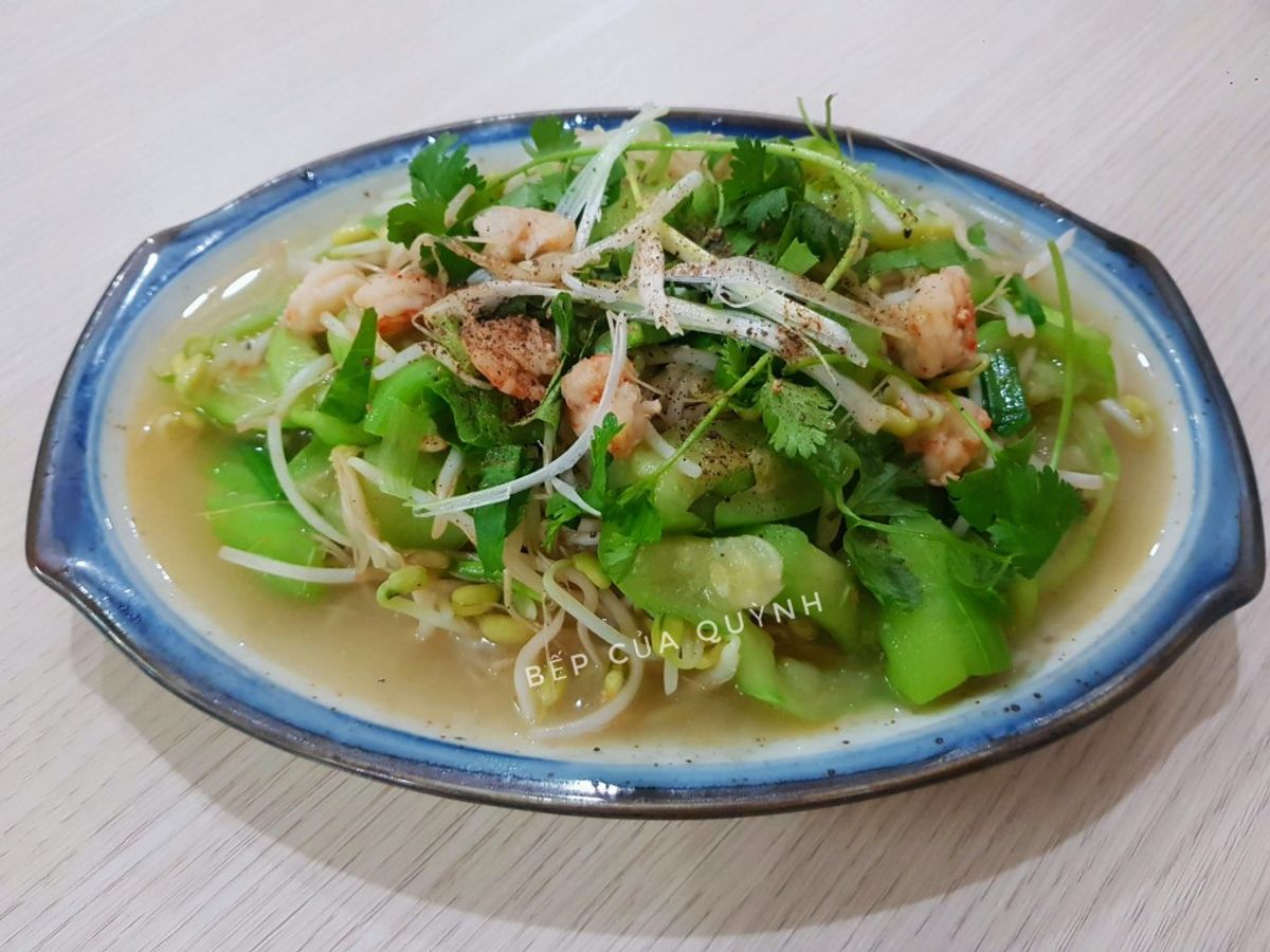 Mướp, giá xào tôm