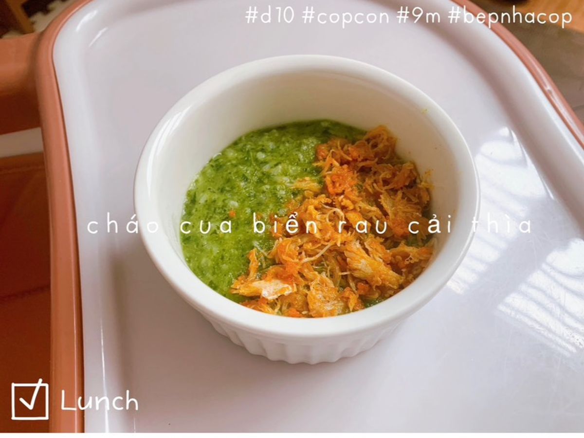 Cháo cua biển rau cải thìa 🥬
