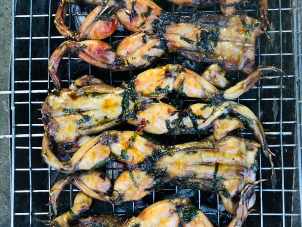 Ếch nướng sa tế lá lốt