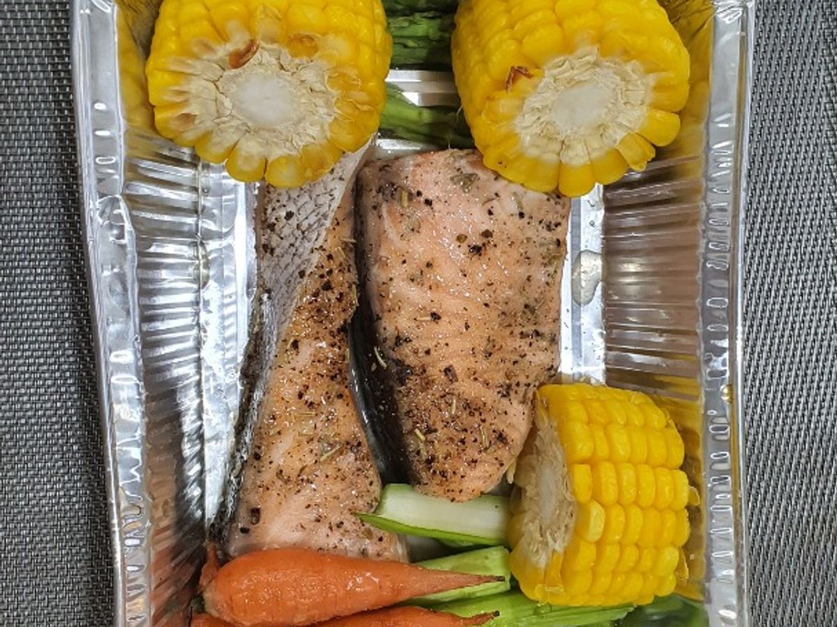 Cá và rau củ nướng