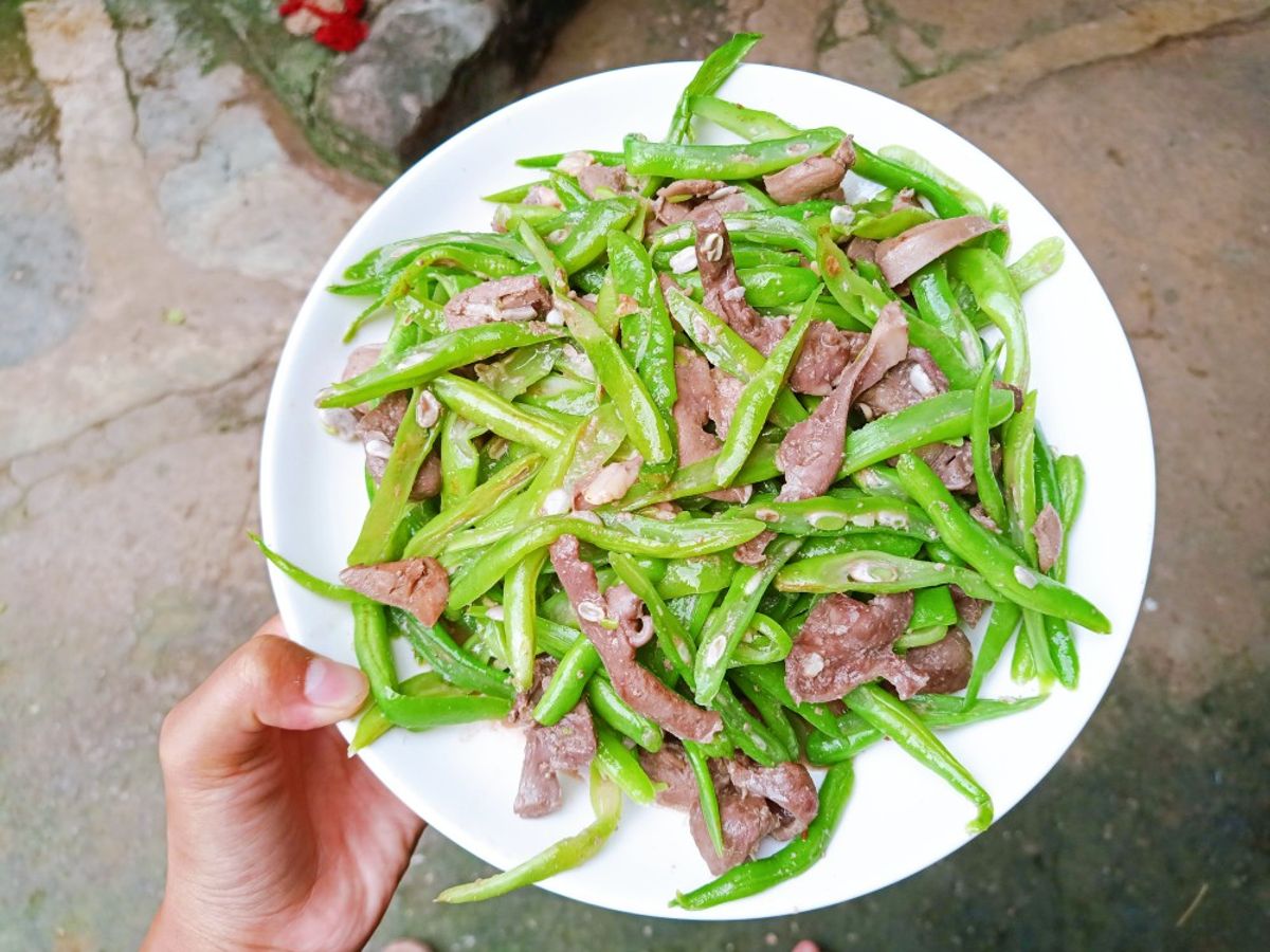 Đậu cô ve xào tim heo