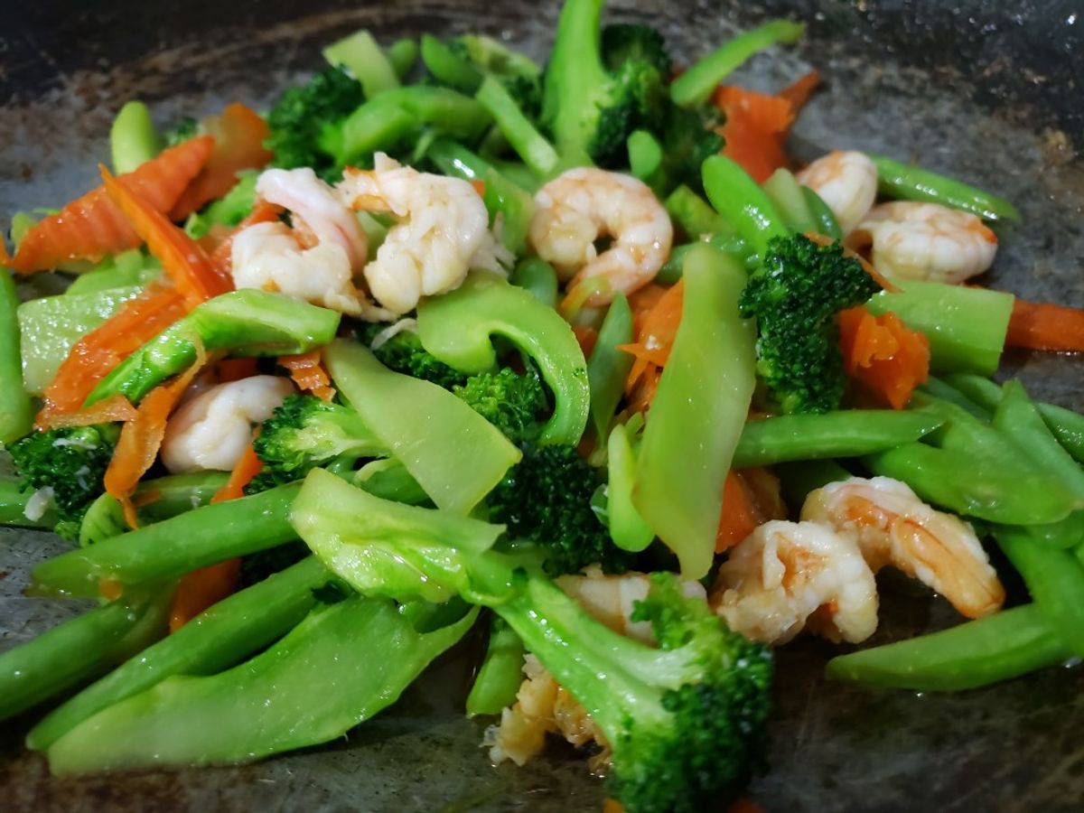 Bông cải xanh xào tôm