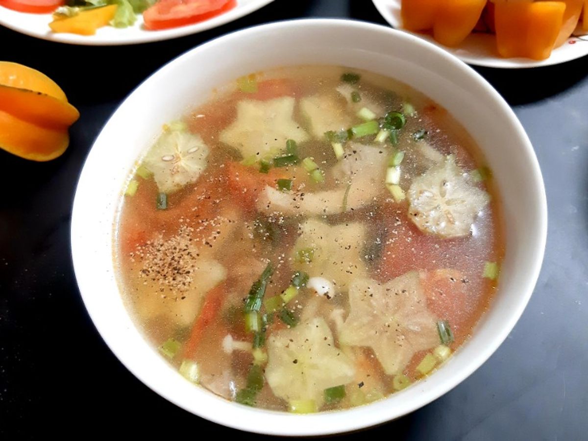 Canh khế nấu cà nấm