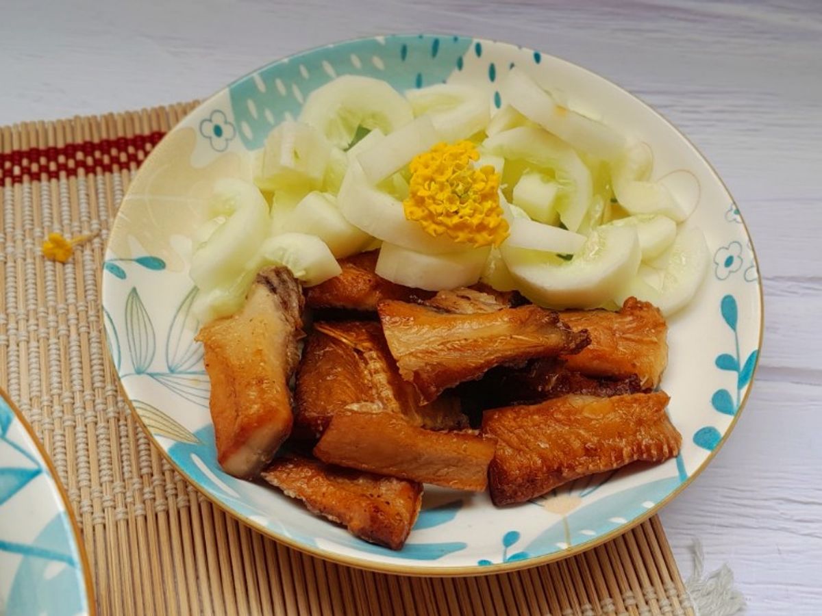 Cá khô một nắng chiên bằng nồi chiên không dầu